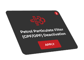 Petrol Particulate Filter Deactivation Card